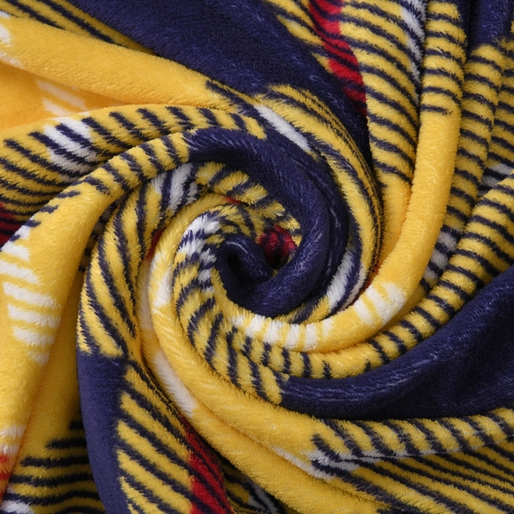 NEW Homesmart 2 in 1 Plaid Design Flannel Blanket Pillow - Gold - Picture 4 of 5